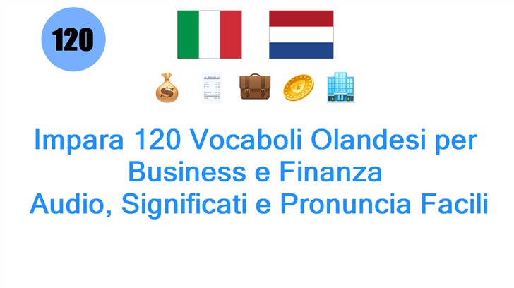 Impara 120 Vocaboli Olandesi per Business e Finanza: Audio, Significati e Pronuncia Facili